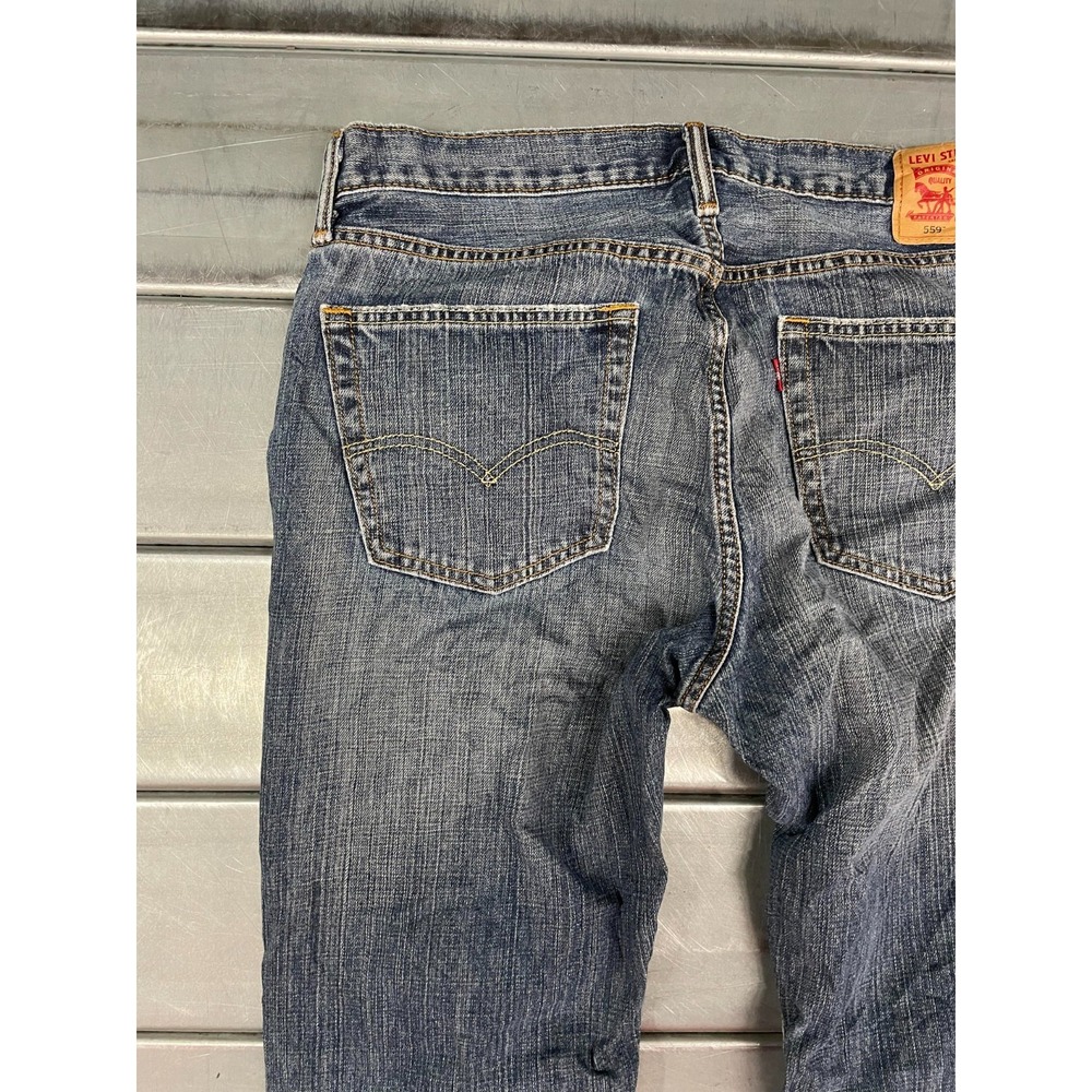 Levis 559 Jeans Mens 36X35 Blue Medium Wash Denim Relaxed Straight 100% Cotton - Picture 13 of 16